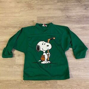 Rare Vintage K1 Sportswear Peanuts Snoopy Mesh Hockey Jersey Youth Medium Green
